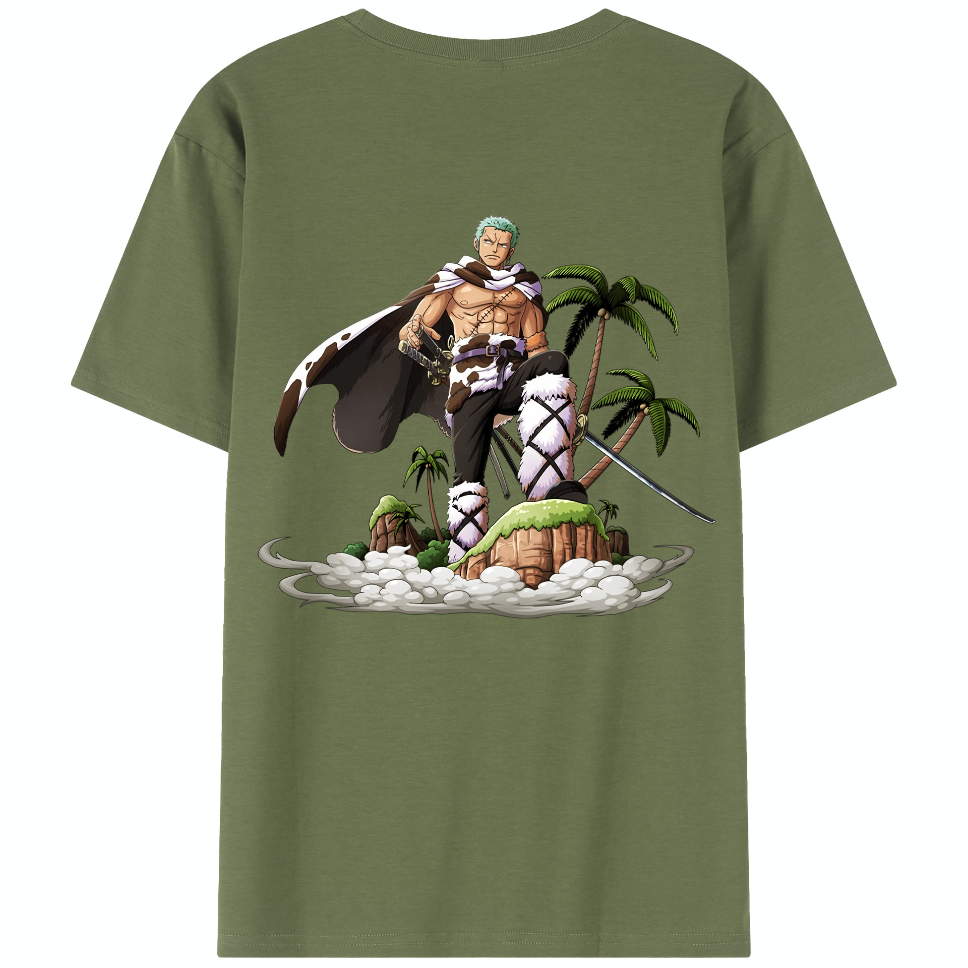 ワンピース ロロノア・ゾロ ONE PIECE Roronoa Zoro 綿100％半袖Tシャツ（背面プリント）